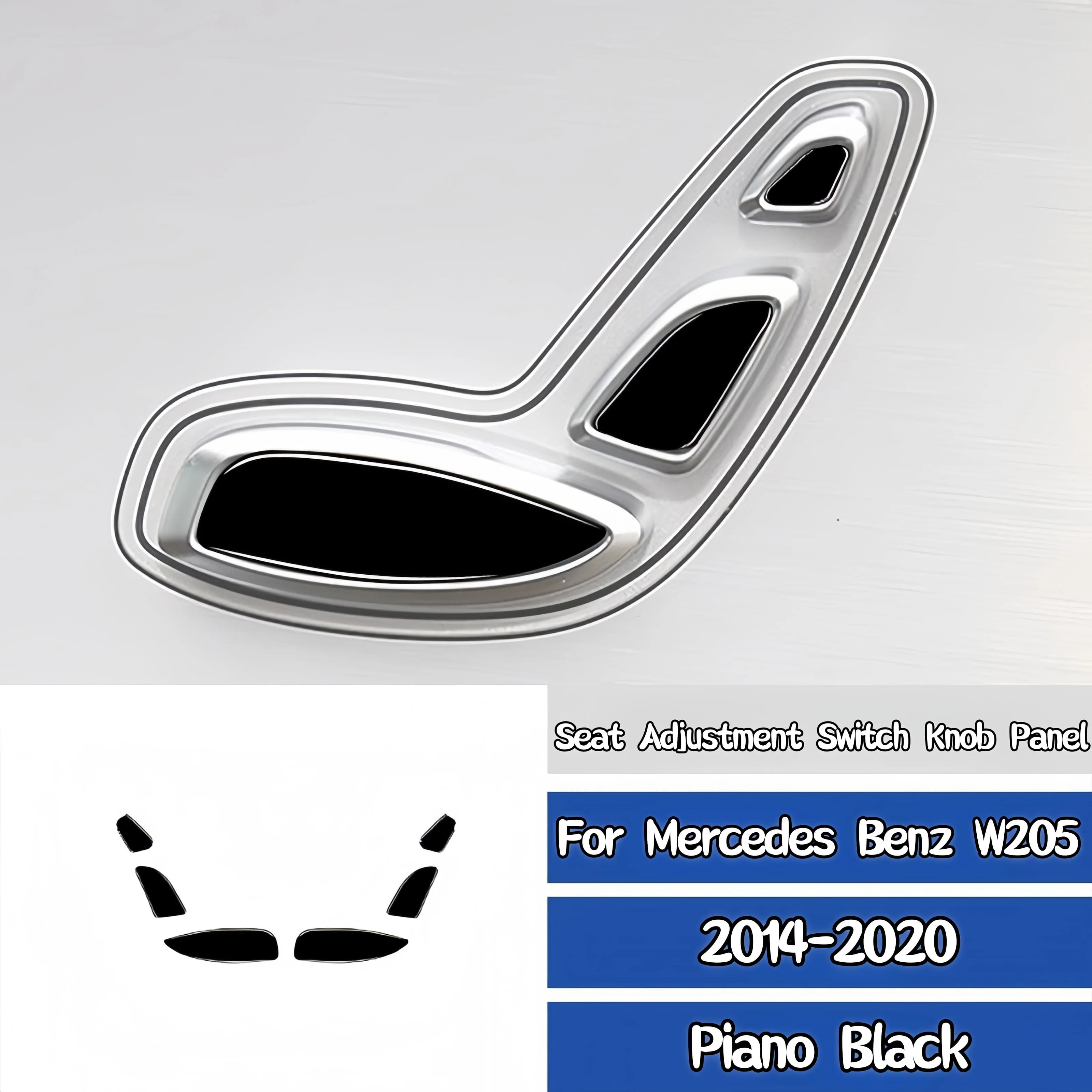 For Mercedes W205 Benz C Class GLC 14-20 Piano Black Auto Seat Adjustment Switch Panel Decorative Cover Trim Sticker Accessories