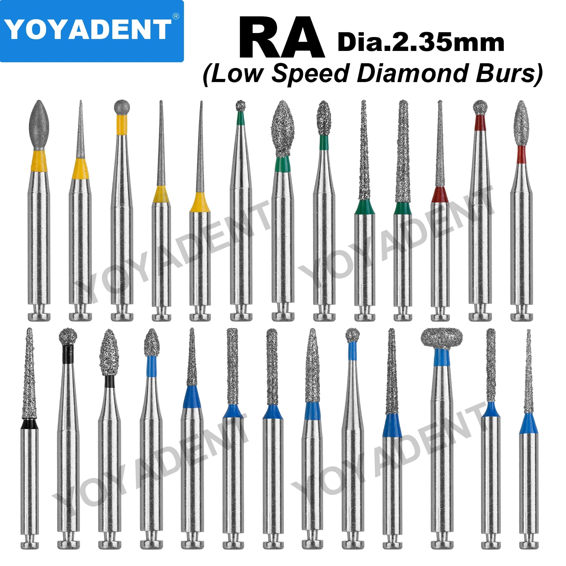 Tipo RA 10 pz/pacco Dentale A Bassa Velocità Frese Diamantate Odontoiatria Punte Dentali Dia.2.35mm Per A Bassa Velocità contrangolo manipolo