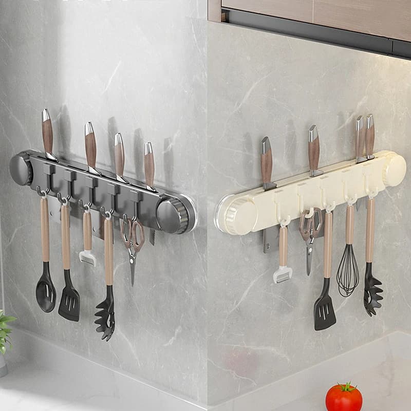 Scaffale portaoggetti con gancio a ventosa in plastica per cucina domestica, scaffale portaoggetti per forniture da cucina salvaspazio
