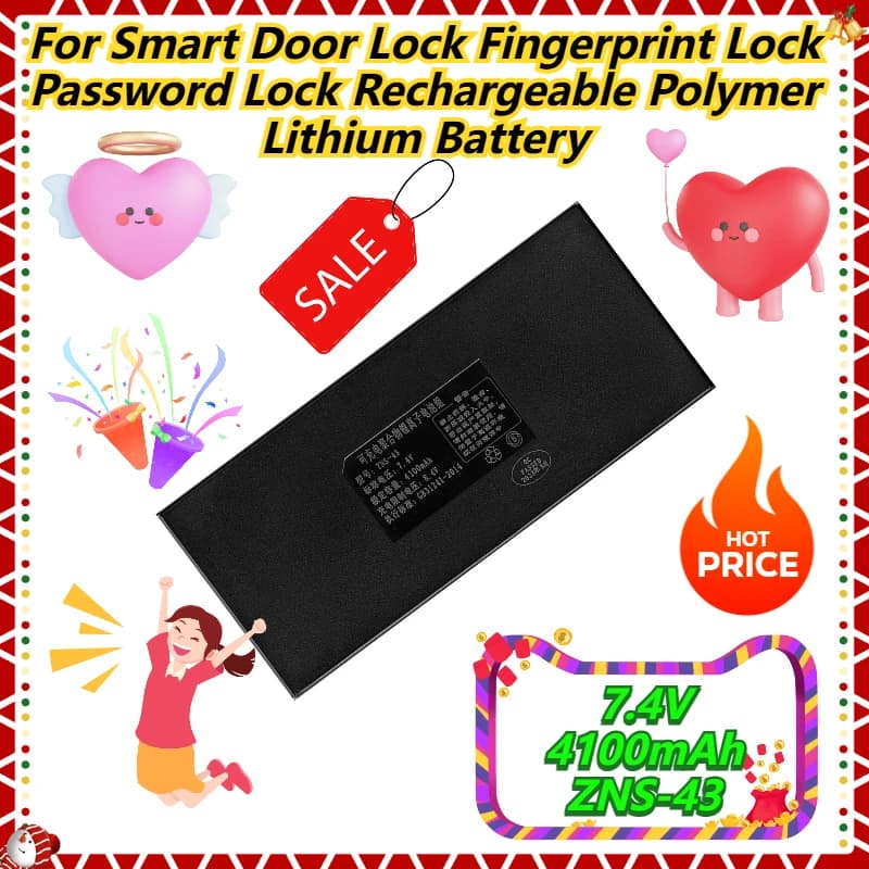 7.4V 4100mAh ZNS-43 Per serratura intelligente Blocco impronte digitali Blocco password Batteria al litio polimerica ricaricabile