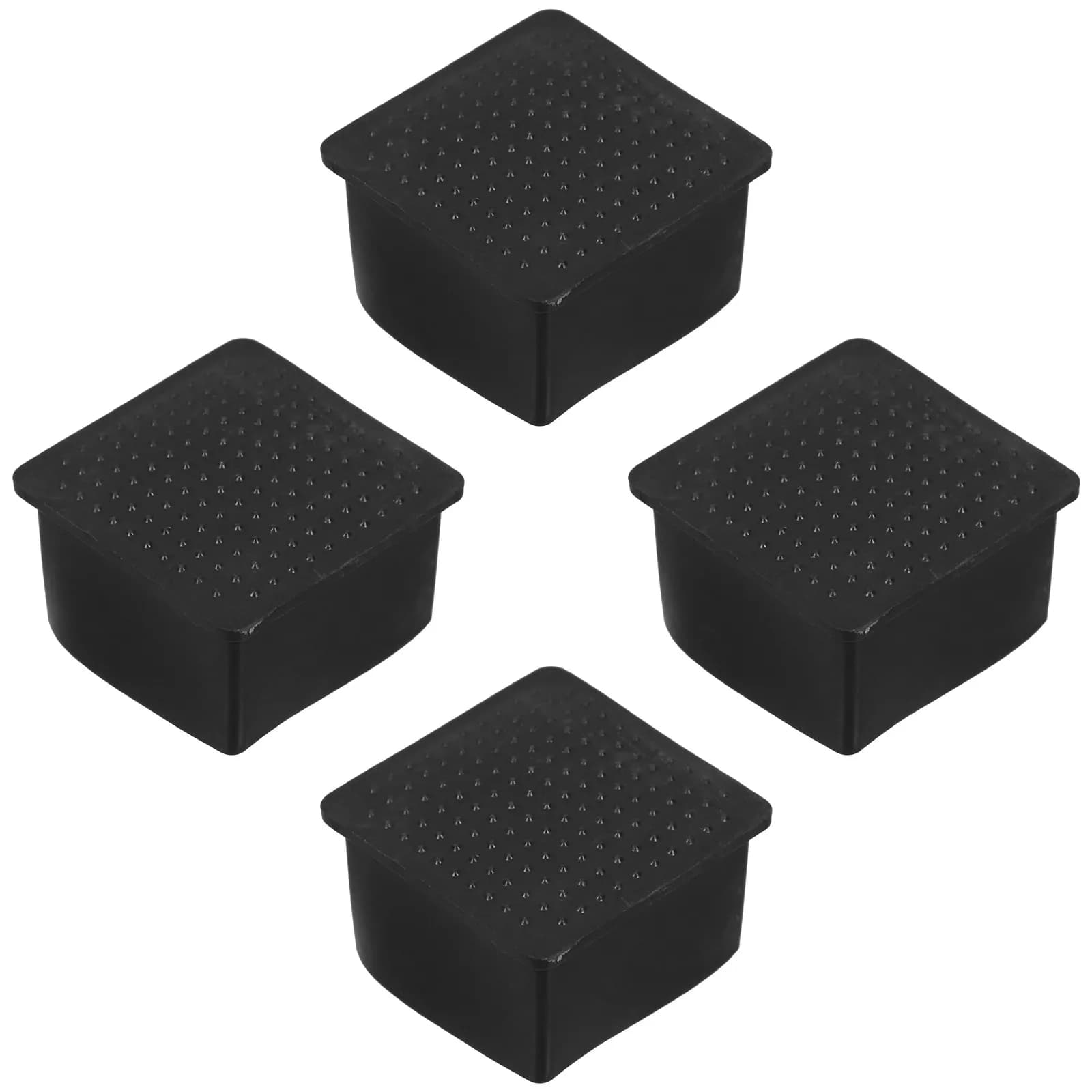4 Pezzi Coprigambe per Sedie in Gomma Quadrati 50x50mm, Protezioni per Pavimenti in Legno, Antiscivolo e Fonoassorbenti
