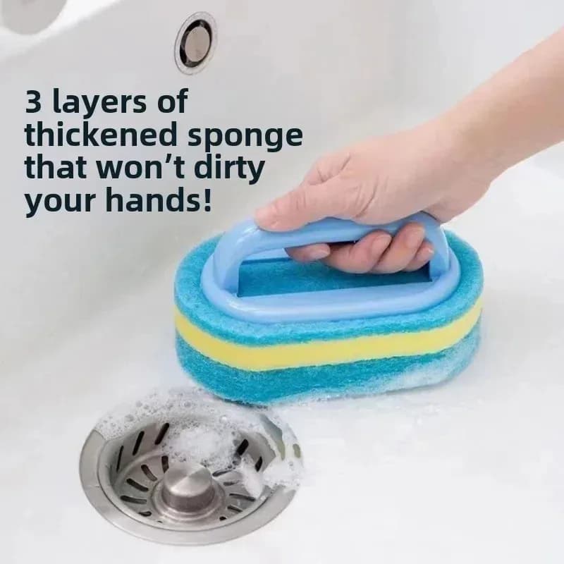 Spazzola per Pulizie Domestiche con Manico e Spugna, Facile per Pulire Cucina, Bagno, Pareti, Finestre e Piastrelle in Ceramica