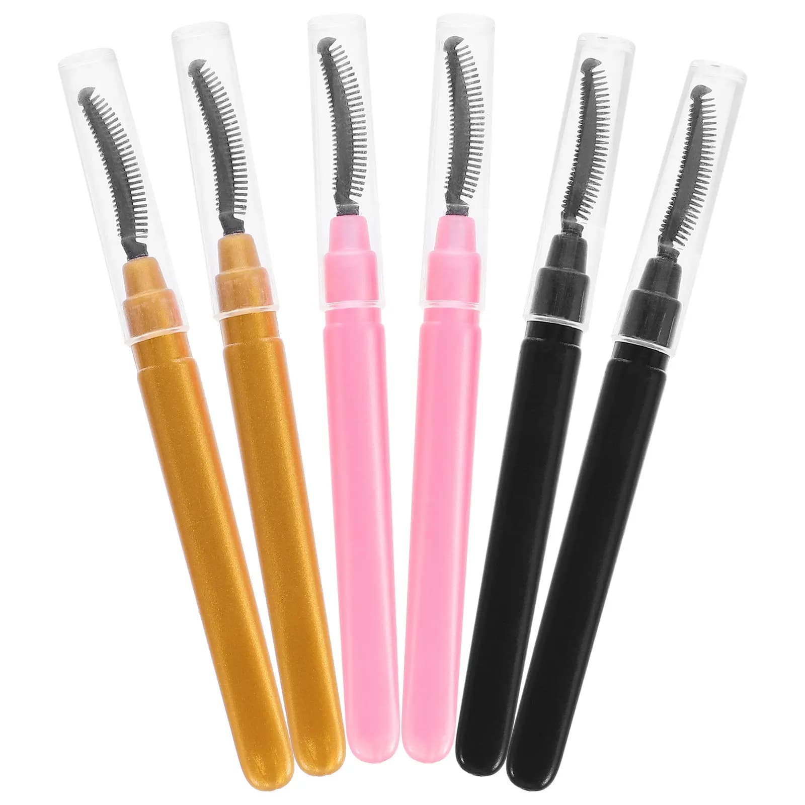 6Pcs Silicone Eyelash Applicators Soft Lash Brushes Mascara Wands Eye Makeup Tools Lightweight Portable for Everyday Travel