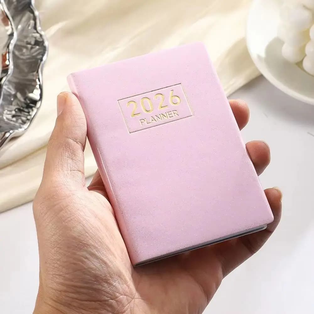 Nuovo Blocco Note A7 Spesso con Calendario, Agenda Settimanale Quadrata, Lista delle Cose da Fare, per Scuola e Ufficio, Diario Tascabile Portatile