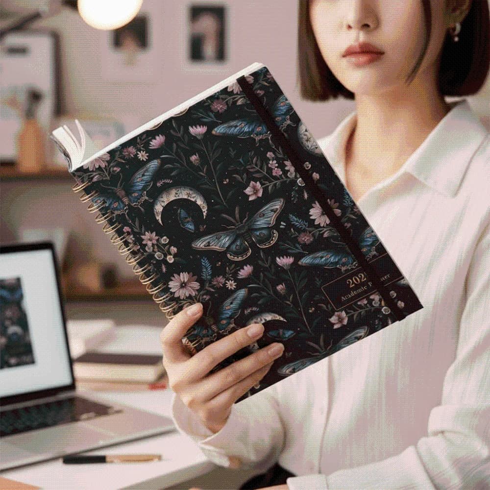 Paper Made 2027 Weekly Planner Twin Wire Binding Lightweight Floral Spiral Notebook Flexible Cover Tab Divided
