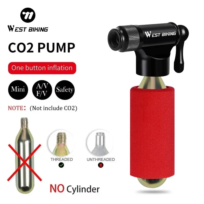 Mini pompa CO2 per bicicletta Gonfiatore portatile per pneumatici per adattatore Schrader Presta Pompa automatica per bici da strada MTB in lega di alluminio