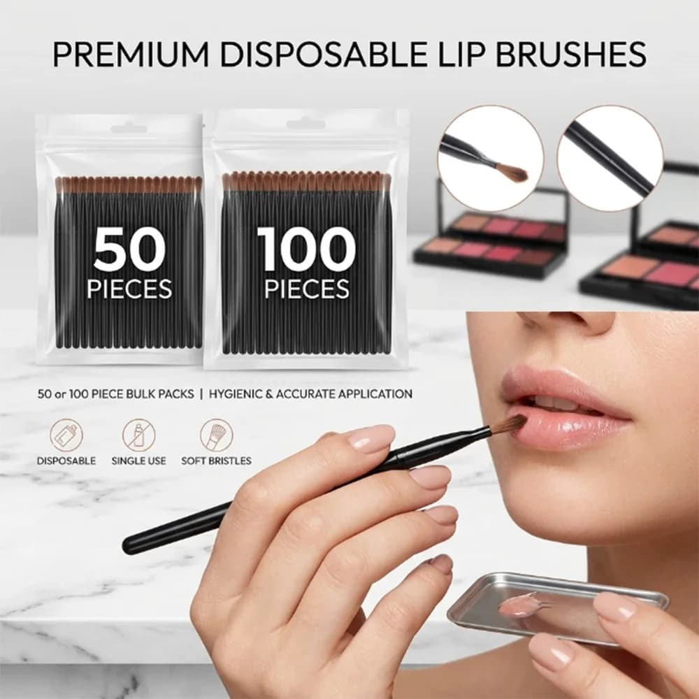 Set di 50/100 Pennelli Monouso per Labbra, Applicatori per Rossetto e Lucidalabbra, Pennelli per Trucco Professionali, Strumenti Cosmetici di Bellezza