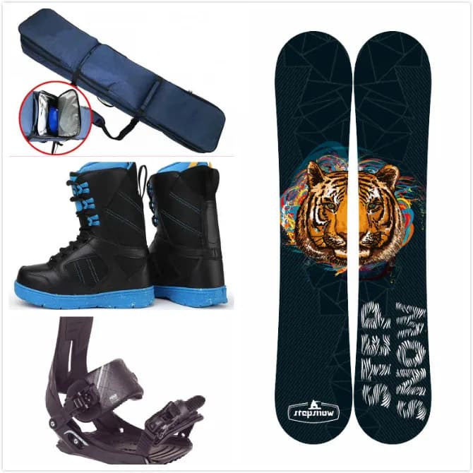 Set da snowboard per sci, snowboard e scarponi da neve