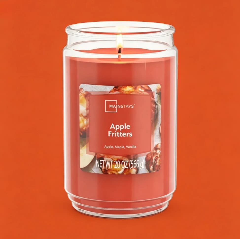 BLUE-PinK-Single-Wick Scented Glass Jar Candle, Fritters, 20oz.,NEW Arrival