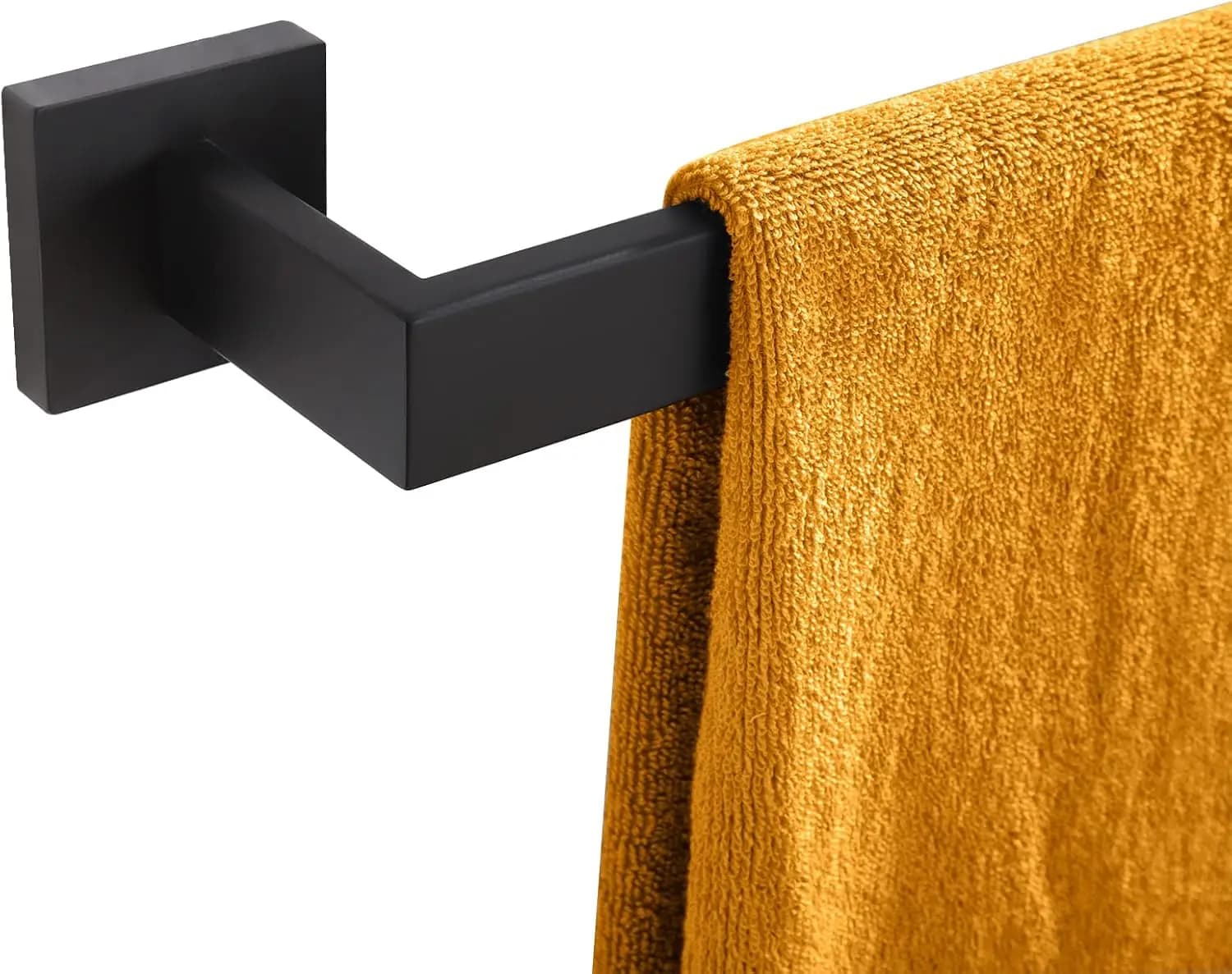 Portasciugamani singolo da 24 pollici, portaasciugamani da bagno e cucina, portasciugamani da parete in acciaio inossidabile SUS304, nero opaco, B4003BK