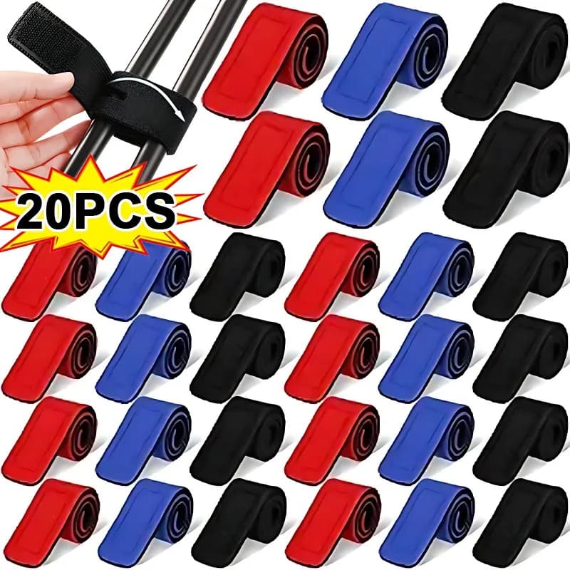 5/20pcs Fishing rod Rest Tie Holder Strap Belts Elastic Wrap Band Belt Support for Fishing Tools Accessories