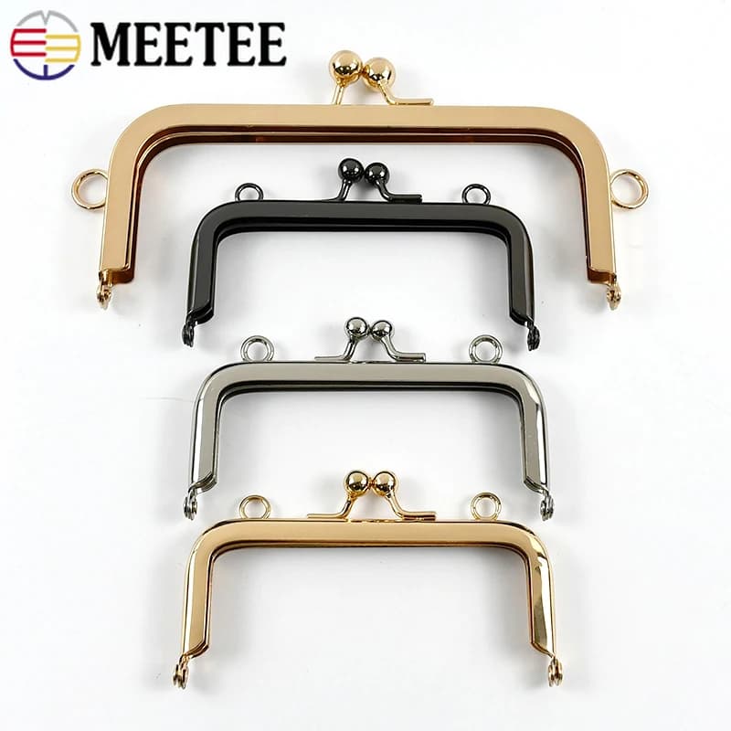 1-5P 10/15/19cm Borse quadrate in metallo Maniglia Borsa Telaio Portafoglio Borsa Bacio Chiusura con chiusura Chiusura Maniglie per zaino Accessori borsa fai da te