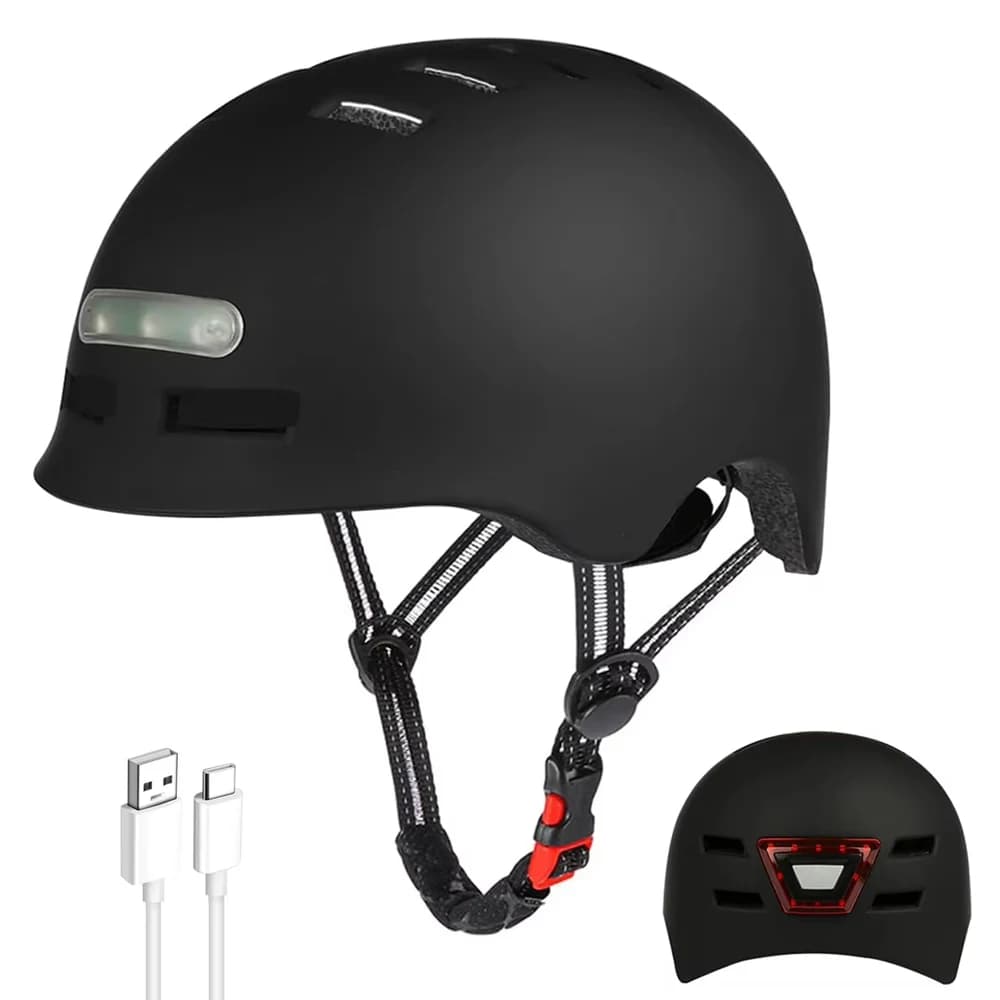 Bike helmet for adults for bicycle Cycling Skateboard helmet with integrated LED headlights and light rear light