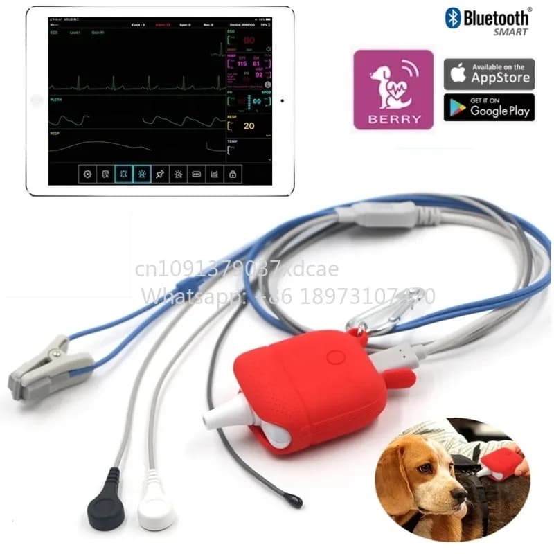 2026 New Bluetooth VET Veterinary Pulse Oximeter Vet Smart Wear . Pulse Rate. Monitor IOS APP