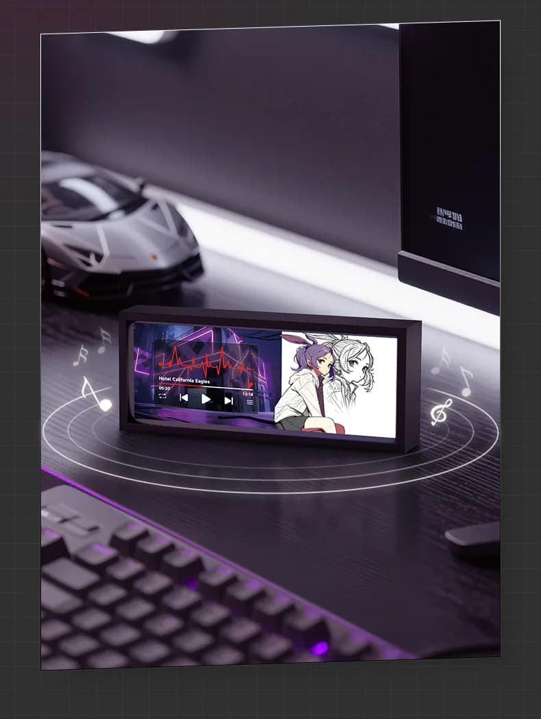 Bluetooth mini speaker, cool computer desk with ambient lighting, subwoofer, computer mini speaker, cyberpunk e-sports