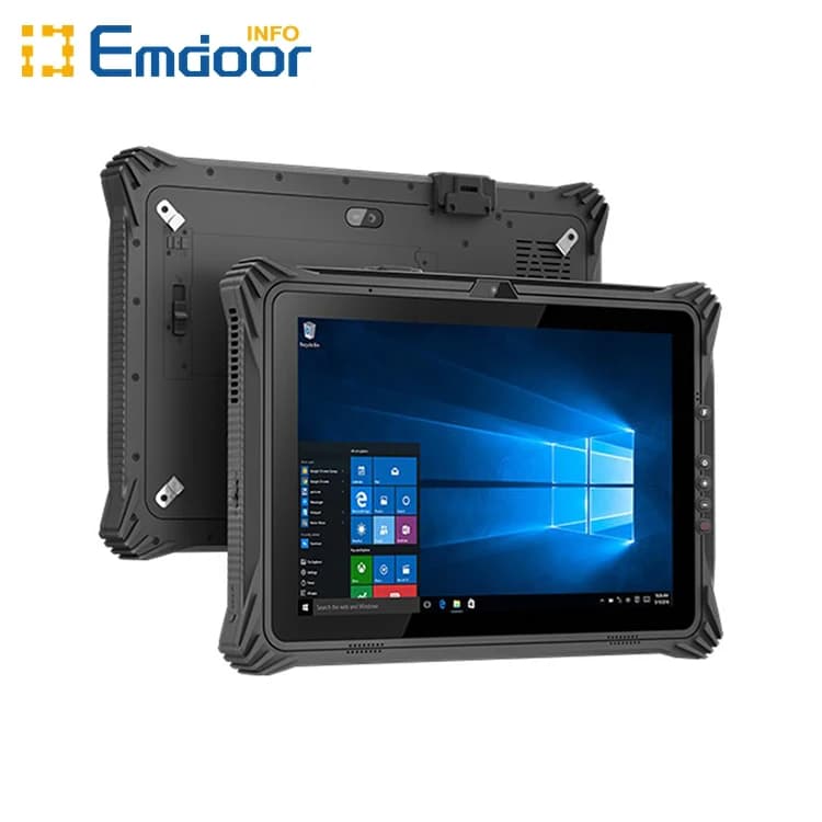 ODM/OEM Tablet industriale robusto da 12 pollici con impronta digitale con docking station nel veicolo, 5g Lte, porta RJ45, scansione di codici a barre 2D, NFC