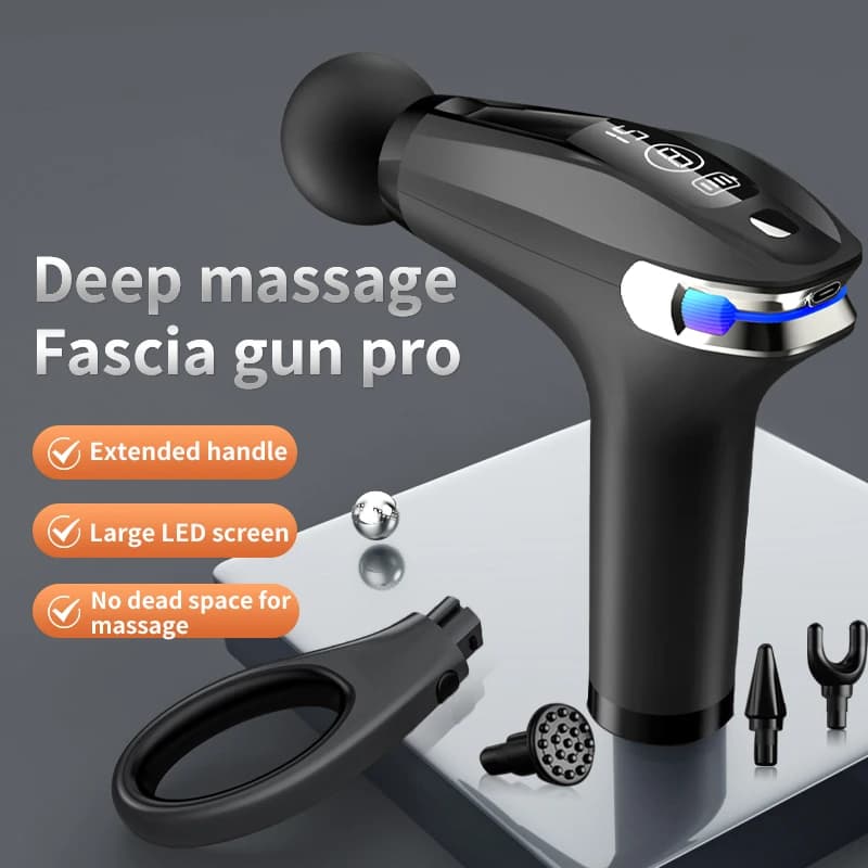 Gun Pro Extended Band – 7 Color Respiratory Light, Electric LCD Display, Massage Gun for Fitness Muscle Relaxation and Sports