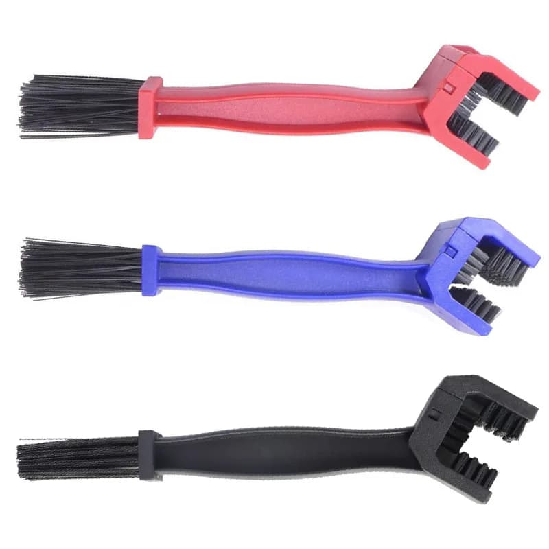 Kit per la pulizia della bici Spazzola a setole grandi Spazzola pulita su tre lati Strumento per spazzola per catena del volano della bici G1137