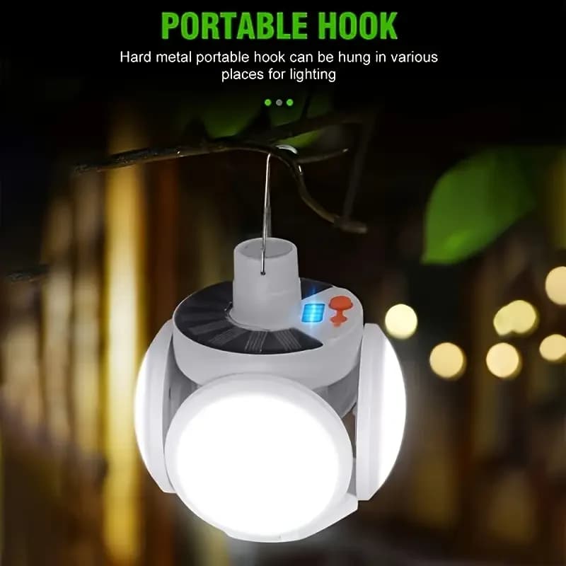 1 luce solare pieghevole con ricarica USB Illuminazione a LED portatile per esterni adatta per situazioni di emergenza in campeggio e uso domestico
