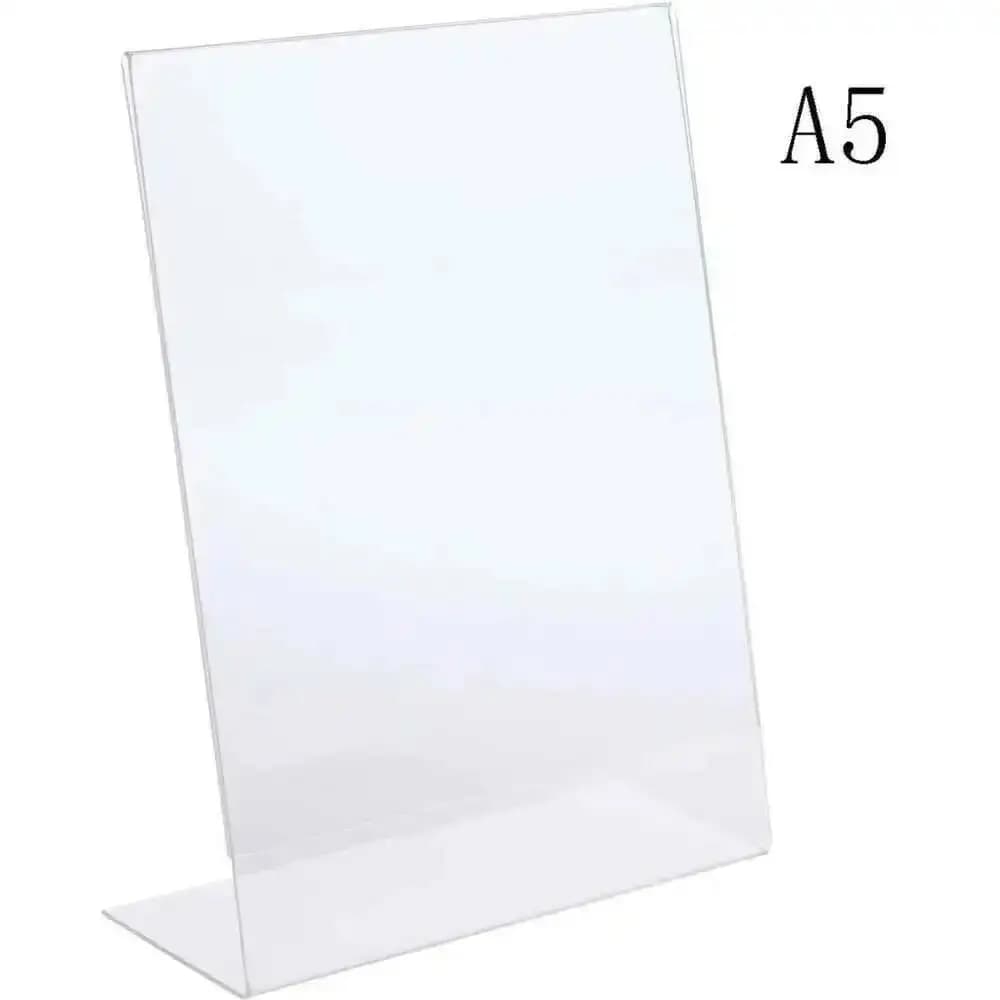 2 pezzi 210 * 148mm acrilico a forma di L cartellino del prezzo display titolare menu elenco etichette stand per cartelli, poster rack