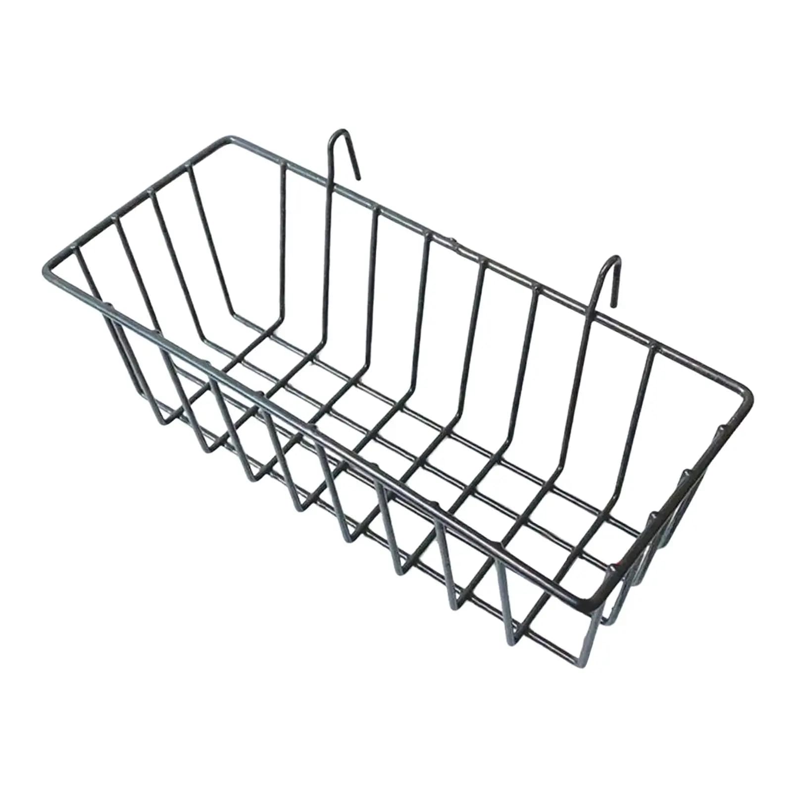 Cesto in filo metallico stile rustico, contenitore per la casa, organizer da parete per mensole sospese, per cucina, dispensa, bagno e garage