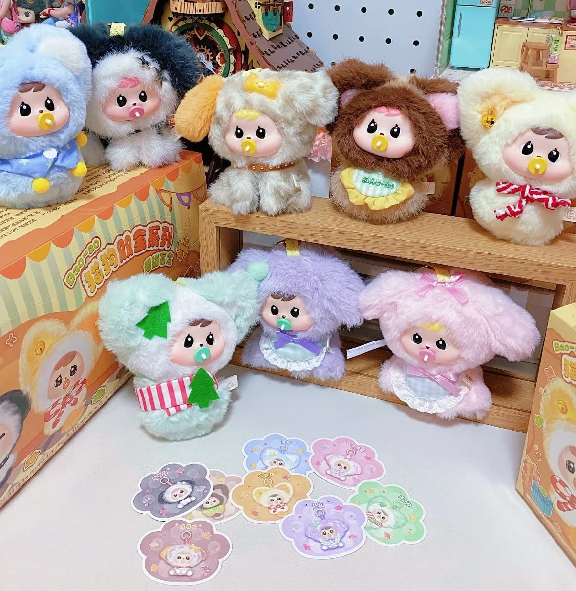 Nuovo Bao-Ao Gatto E Cane Doppia Serie Completa Cieca Scatola Carino Vinile Viso Peluche Bambola Kawaii Anime Bambola Mistero Scatola Ciondolo Giocattolo Regalo