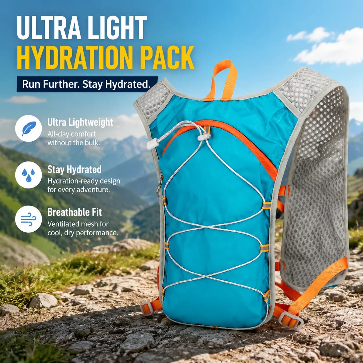 Ultra Light Trail Running Backpack Hydration Pack for Hiking Cycling Outdoor Sports Breathable
