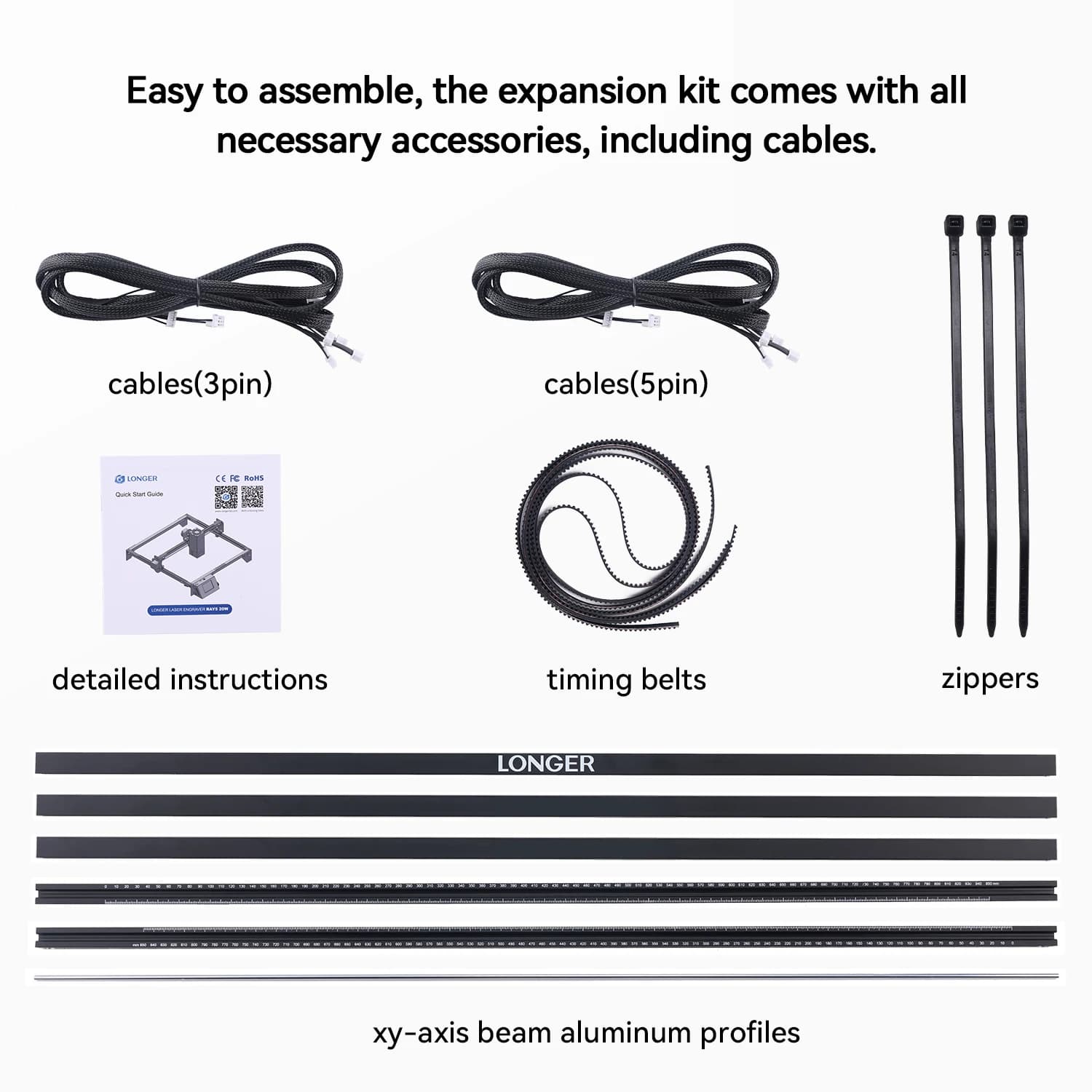 LONGER RAY5 Laser Engraver X Y Axis Extension Kit Extension Kit for Longer RAY5 5W 10W 20W Laser Engraver (XY Axis)