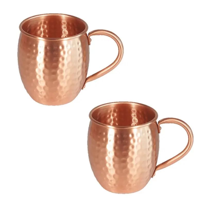 Set di tazze in rame per cocktail - Design martellato per whisky, ginger beer e accessori da bar