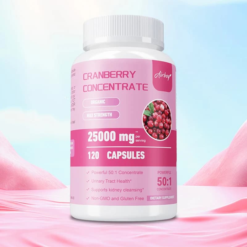 Capsule di mirtillo rosso 25000 mg - Supporta la salute urinaria e immunitaria, il controllo della vescica e promuove la funzione renale sana
