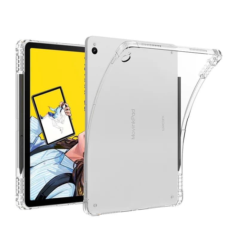 1x Cover in TPU morbido con slot per penna per Wacom Movink Pad 11'' eReader, custodia protettiva trasparente antiurto