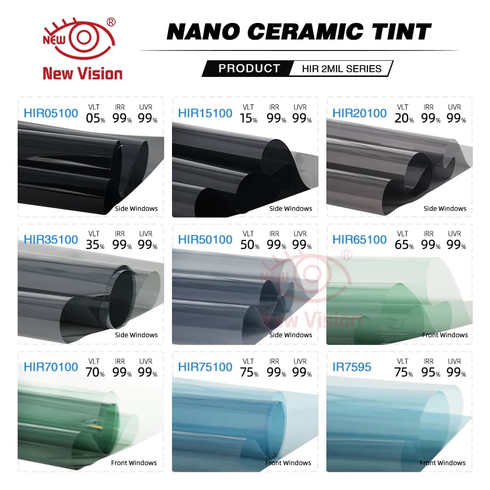 50 cmx300cm HIR100 % 2 MIL UV400 pellicola per la cura della pelle ad alta reiezione del calore pellicola per vetri in ceramica Nano