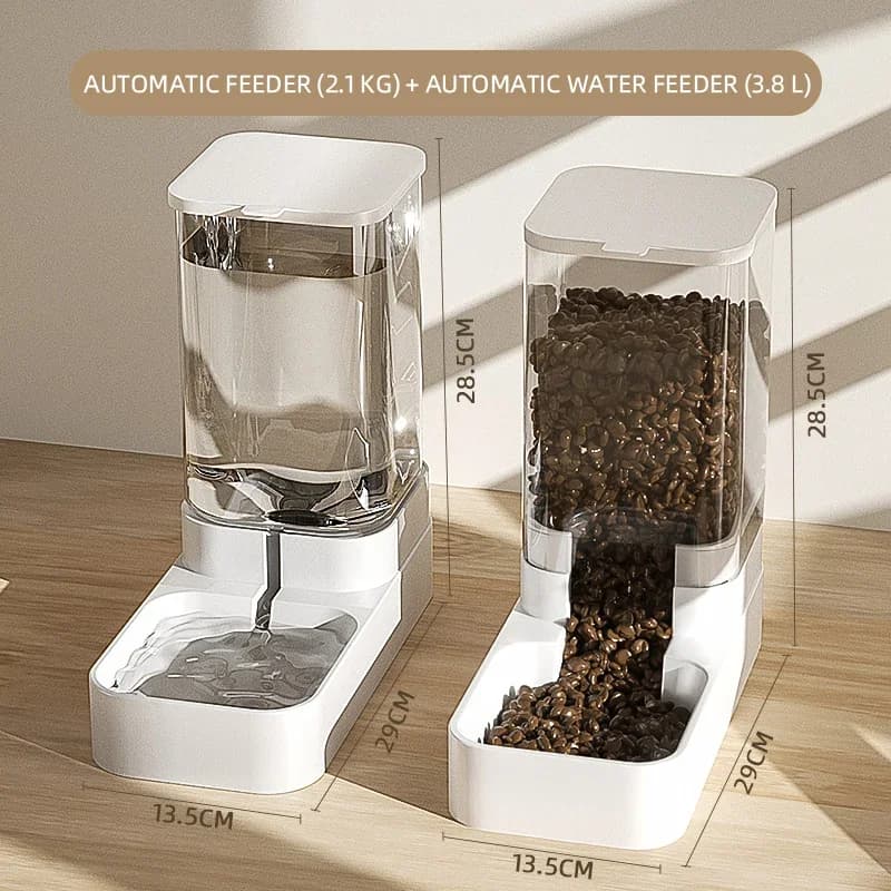 Mangiatoia per cani Gatto Alimentazione automatica Ciotola per acqua Trasparente Dispenser per alimenti per animali domestici Contenitore Accessori per cuccioli e gattini