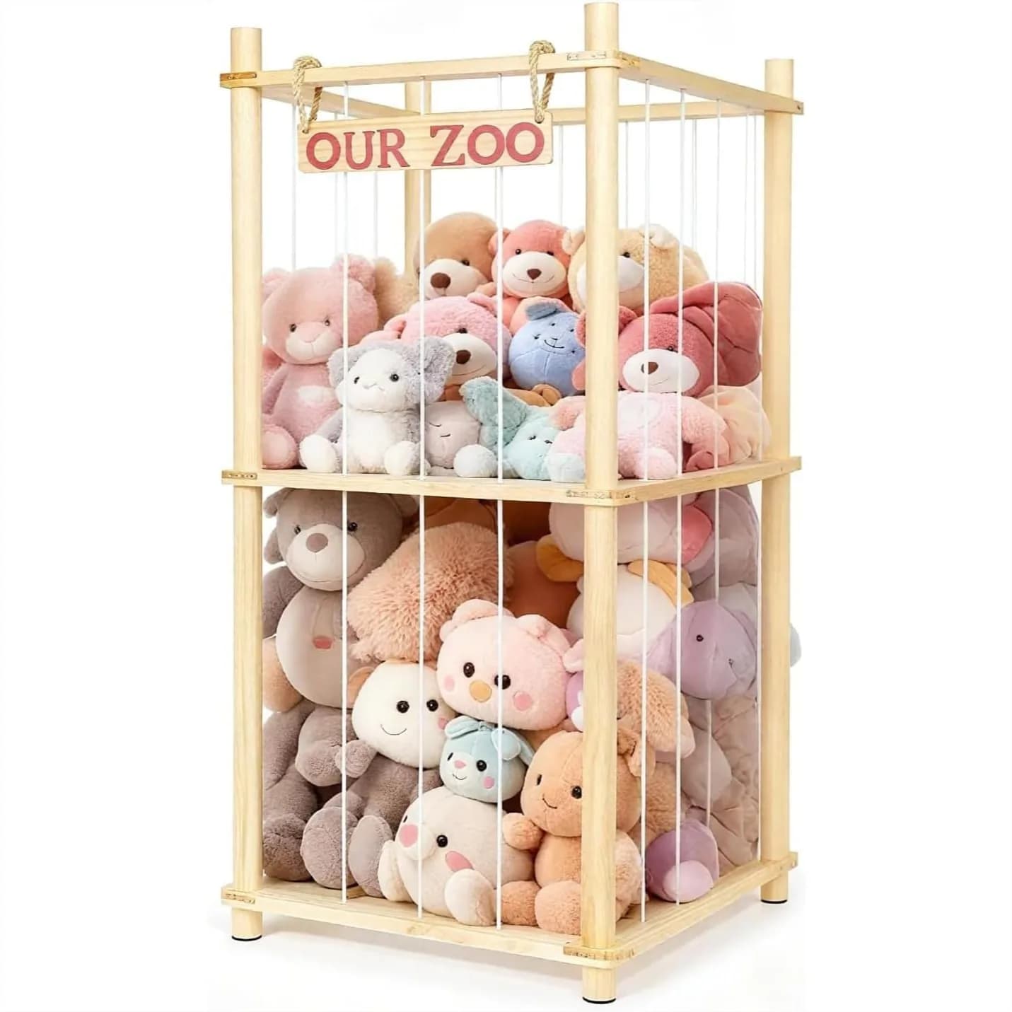 Organizzatore per Peluche con Corde Elastiche, Salvaspazio per la Cameretta dei Bambini