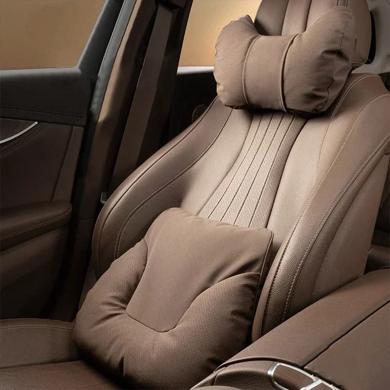 Cuscino per il collo dell'auto, morbido e confortevole, supporto per la vita del sedile automatico, tappetino per poggiatesta, poggiatesta, per Mercedes Benz Tesla Audi, accessori interni