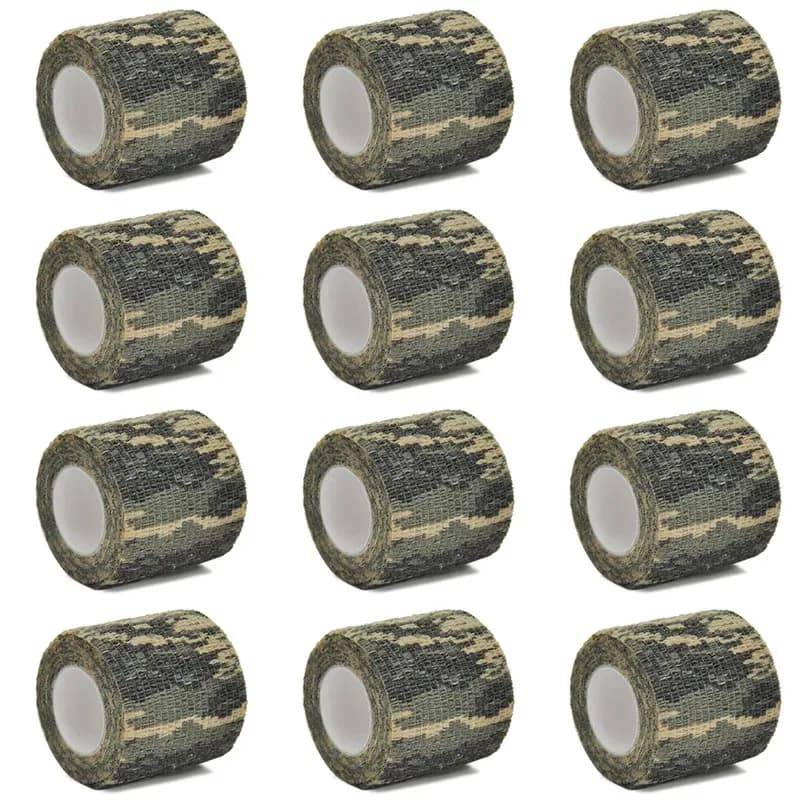 1/6/10/15 Pezzi Benda Autoadesiva Sportiva Mimetica ACU 4,8m con Supporto per Ginocchio, Dita, Caviglia e Palmo in Plastica Elastica