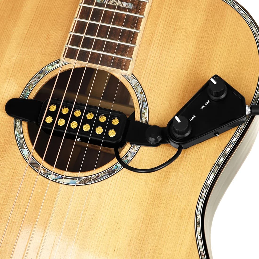 Pickup per chitarra acustica foro sonoro a basso rumore chitarra acustica professionale Pickup per Ukulele per violino con accessori per chitarra via cavo