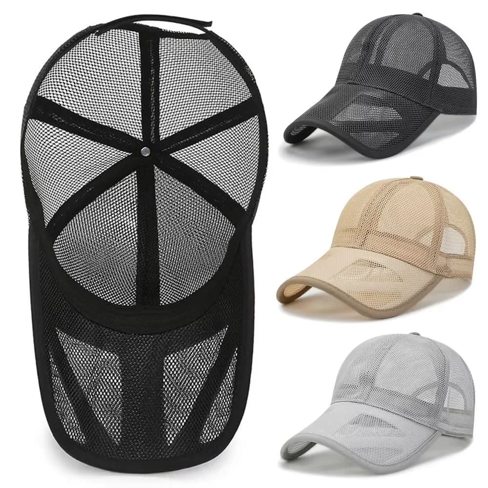 Summer Men Hat Openwork Brim Breathable Mesh Cap Outdoor Sports Sunscreen Baseball Women Sunhat Adjustable Snapback Hats