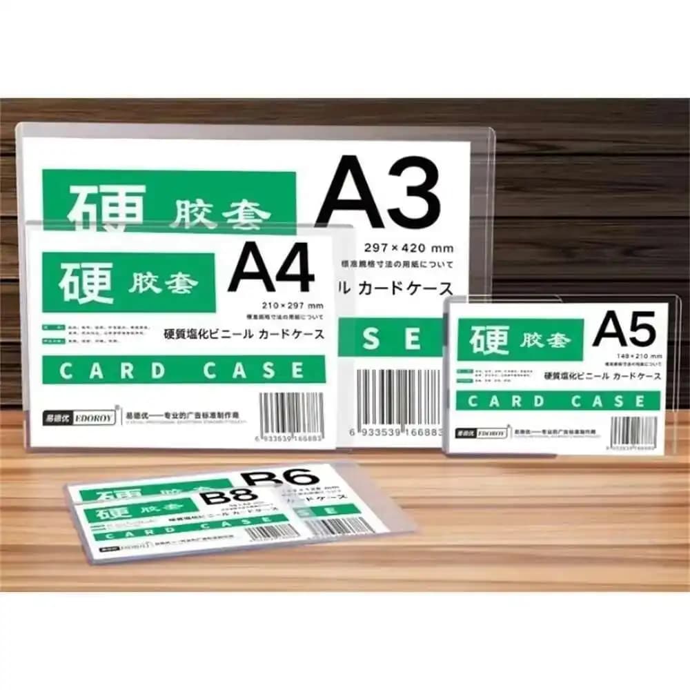 1Pack Custodia in vinile Porta cartello A4 A5 Tag Prezzo Custodia rigida per carta Custodia per etichetta Borsa in plastica Busta in PVC Custodia protettiva Tasca per foglio