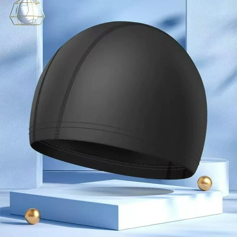 New Waterproof PU Fabric Protect Ears Long Hair Water Sport Swim Pool Swimming Bathing Caps Hat Plus Size for Men & Women Adults