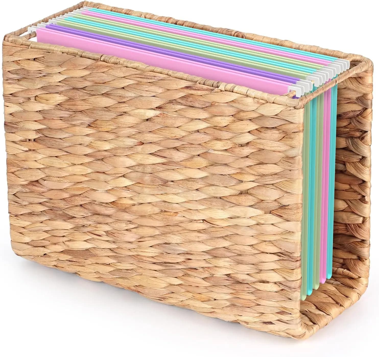 Organizzatore da scrivania per documenti sospesi, organizer per cartelle con maniglia per formato Letter, scatola portadocumenti portatile per ufficio domestico D