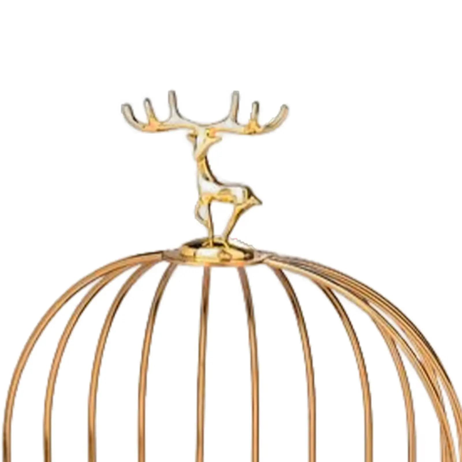 Iron Make up Bird Cage Cosmetic Desk Perfume Stand Shelf Case Brush Dresser
