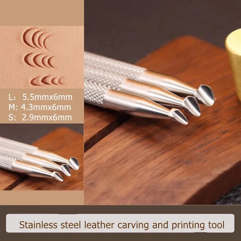 U-Type Hoofprint Stamp Set - 304 Stainless Steel Non-Slip Pattern Tool For Leathercraft | Veg Tanned Leather Embossing Kit