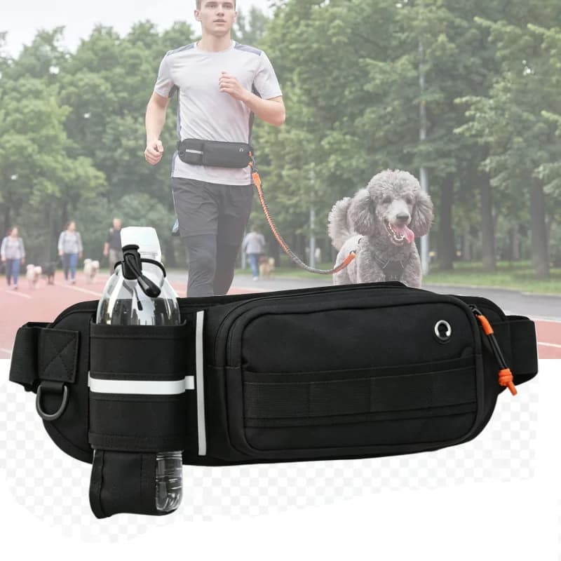 Men Waist Running Bag Tactical Motorcycle Rider Sports Camping Male Sling Chest Hip Bum Belt Bag with Bottle Holder Fanny Pack