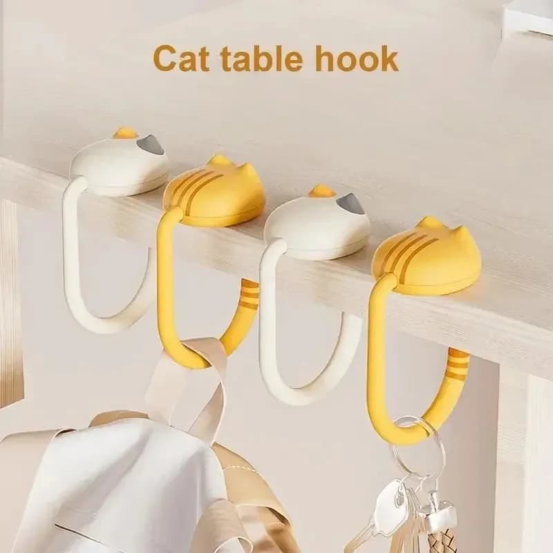 Cat Bag Hook Student Desk Hook Handmade for dorm Portable Hook without punching Side Hooks for Hanger