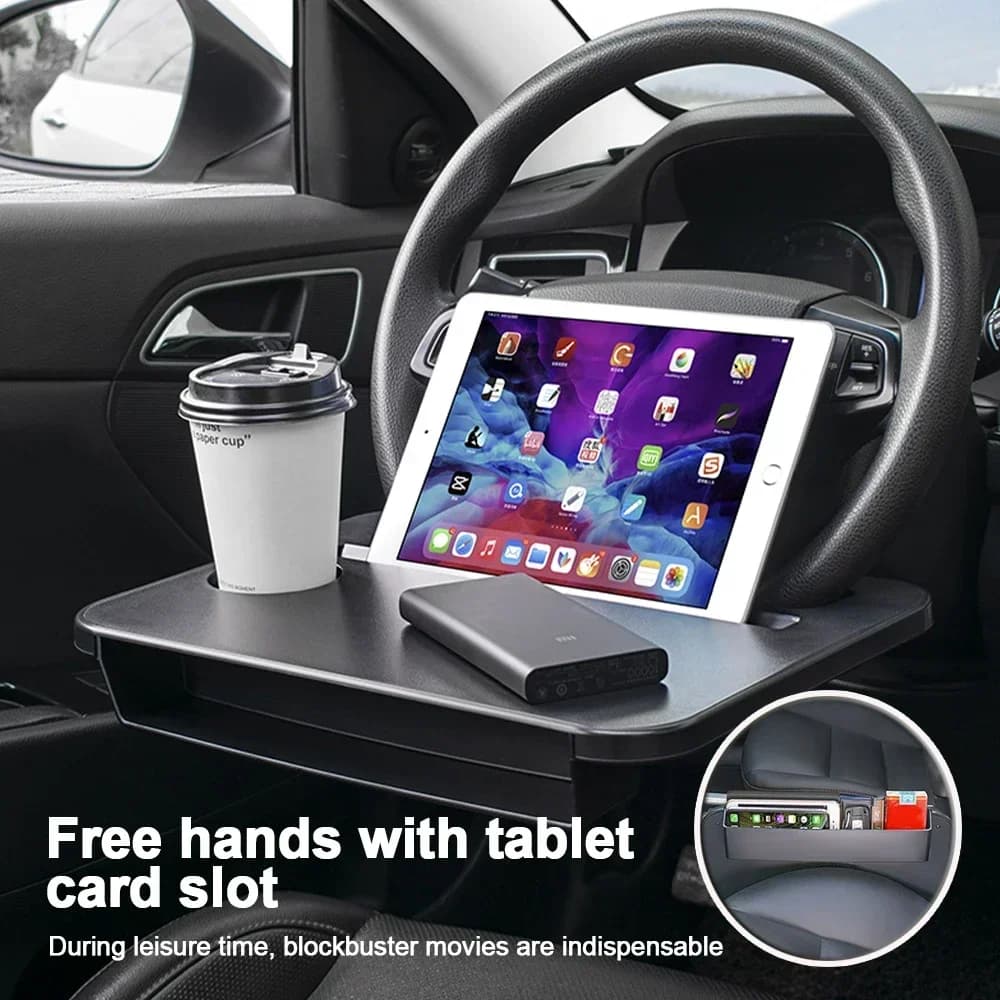 Supporto Multifunzione per Auto: Tavolino per Laptop, Tappetino da Lavoro, Supporto per Mangiare, Tavolo da Volante, Organizzatore per Sedile