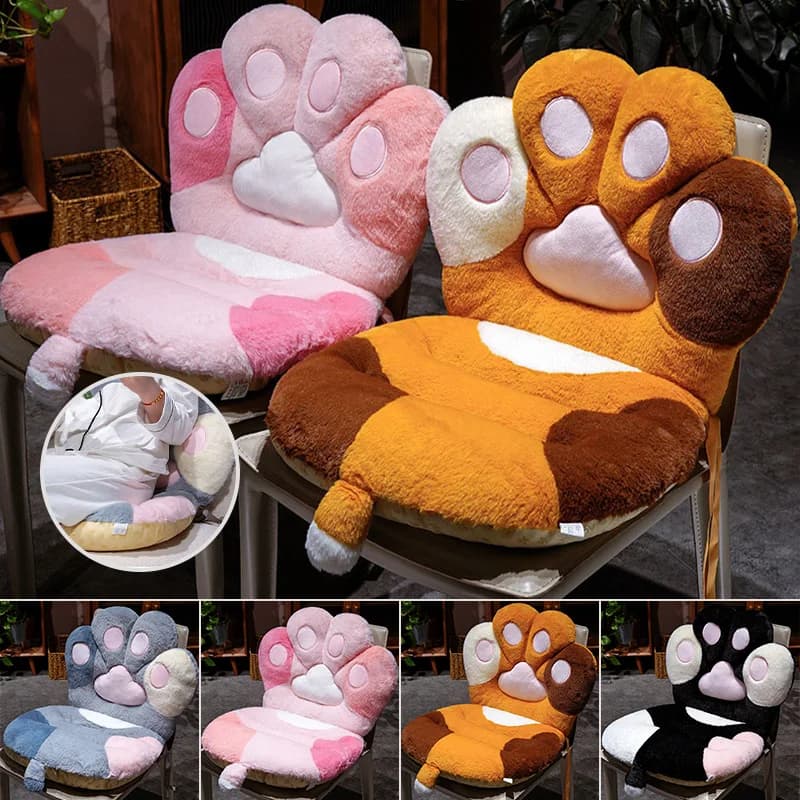 Simpatico cuscino per sedile soffice con zampa di gatto Cuscino per schienale per ufficio Dormitorio Cuscino per sedile per sedia in peluche Divano pigro Butt Pad Finestra a bovindo Tatami Mat