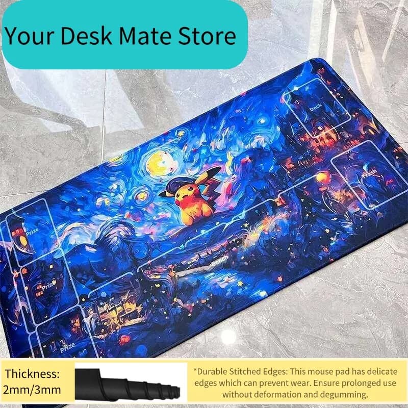 Pikachu Play Mat Sky Star Waterproof Extended for Card and Gaming Games