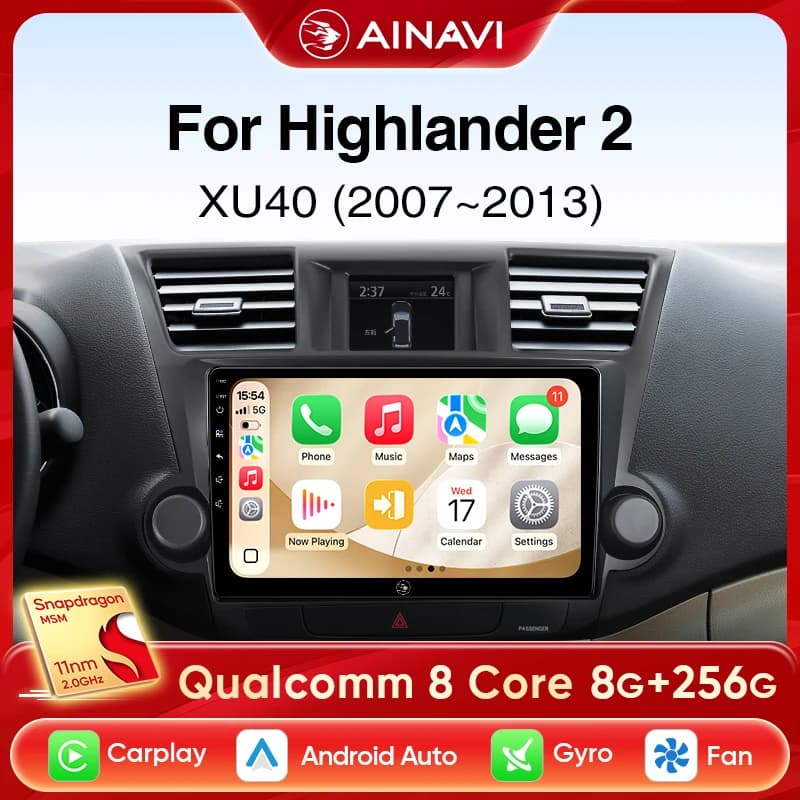 Ainavi Autoradio Per Toyota Highlander XU40 2007 2009 2010 2011 2013 Wireless Carplay Android Auto Lettore Multimediale Per Auto 2 Din