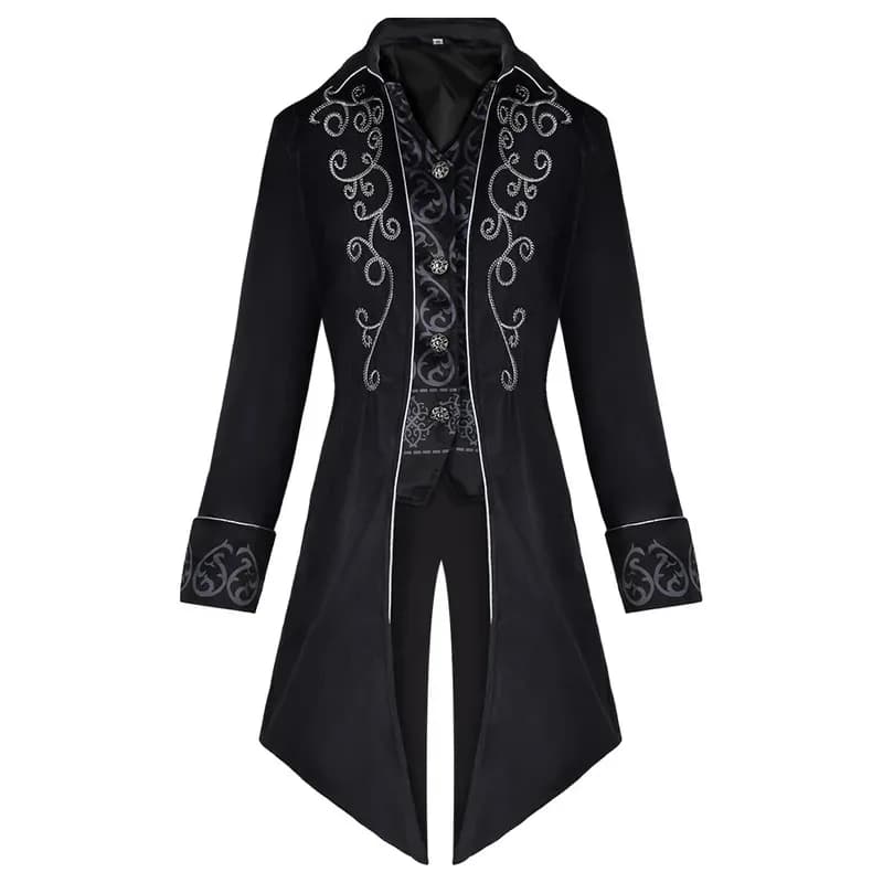 Tuxedo Steampunk Giacca a vento vittoriana a maniche lunghe Abito vintage medievale Principe Costume di Halloween per Mena;2,c'4,h.